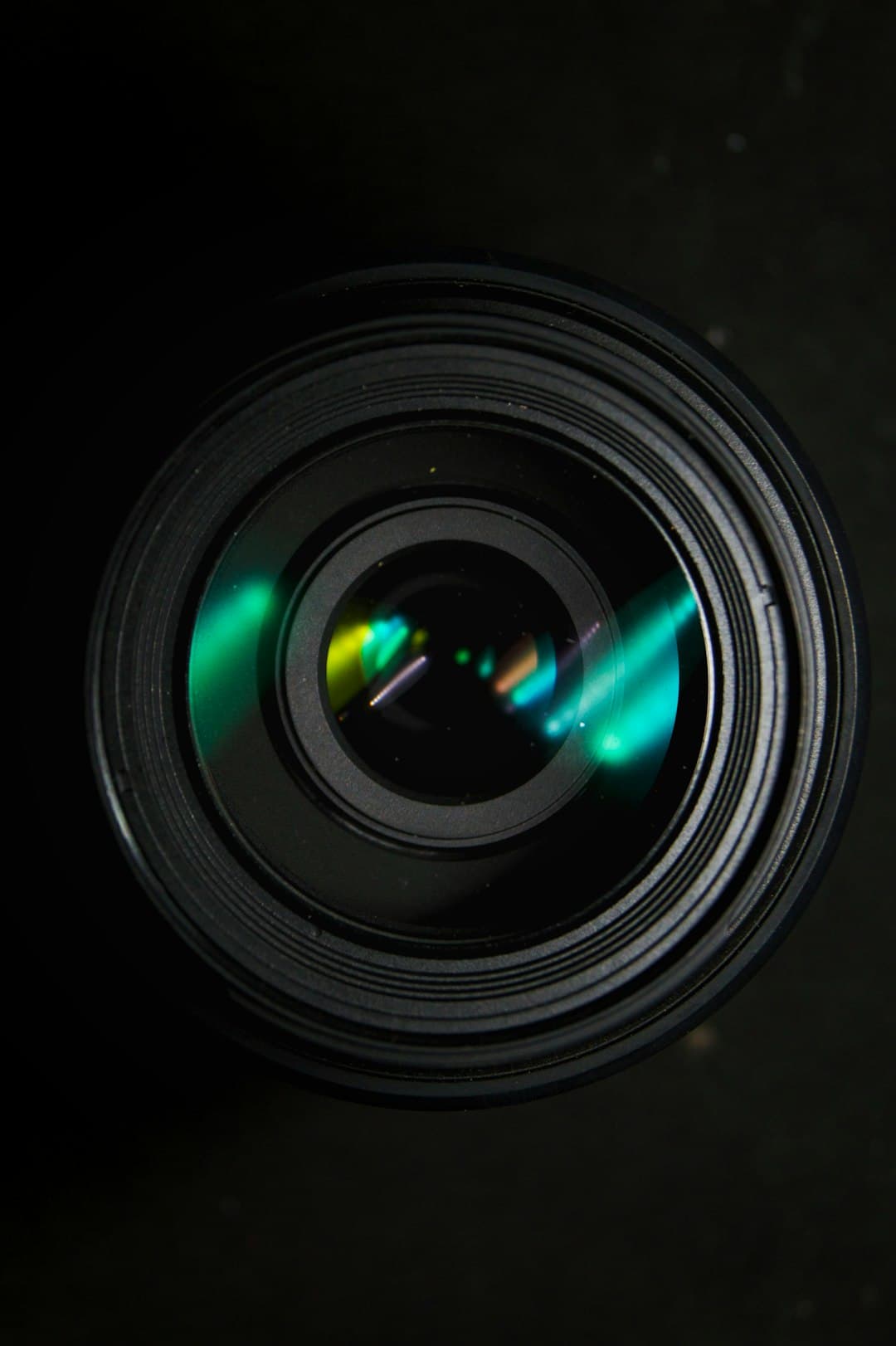 A camera lens with a digital overlay.